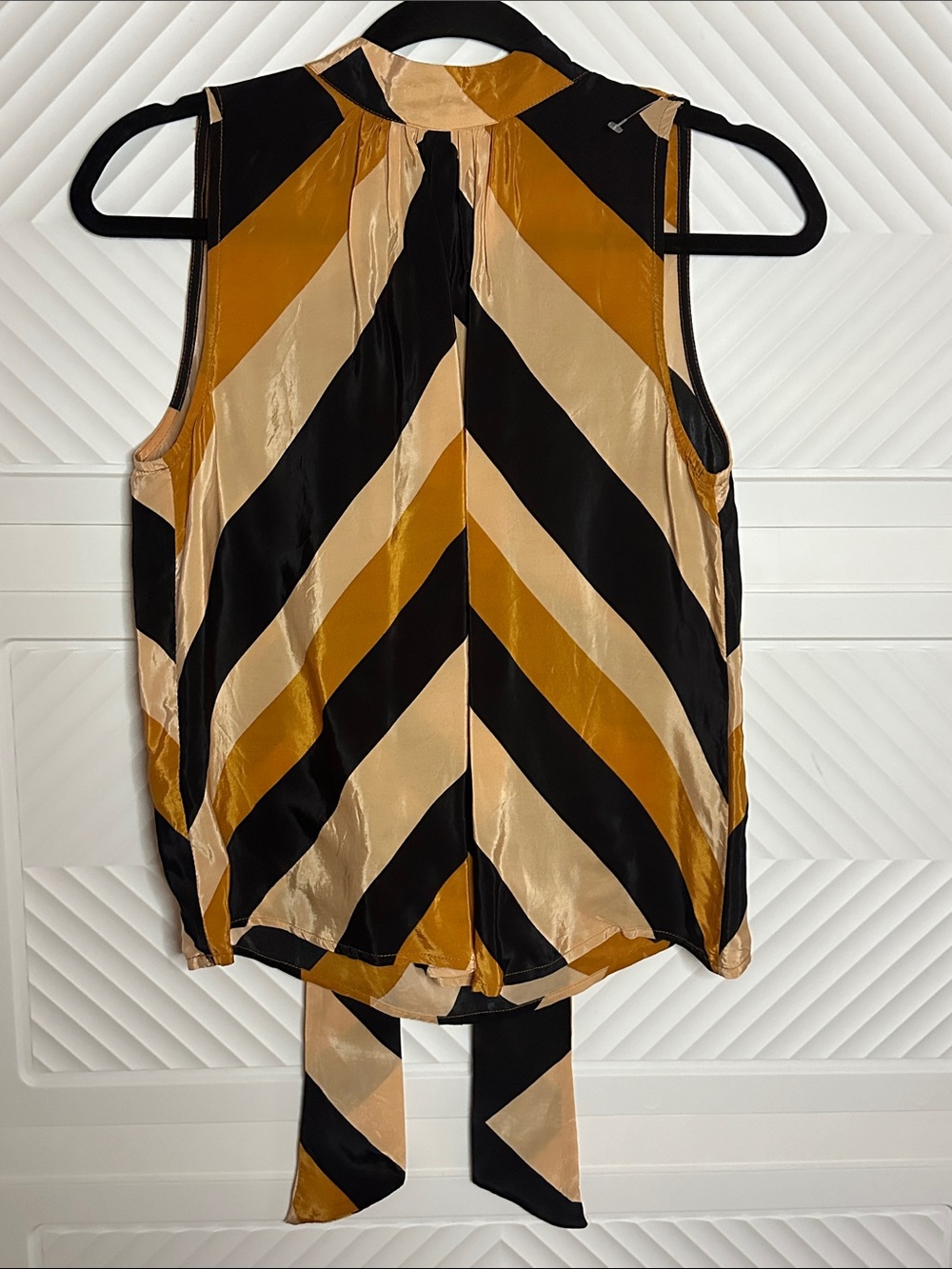 Mango Black, Gold & Cream Striped Sleeveless Shell